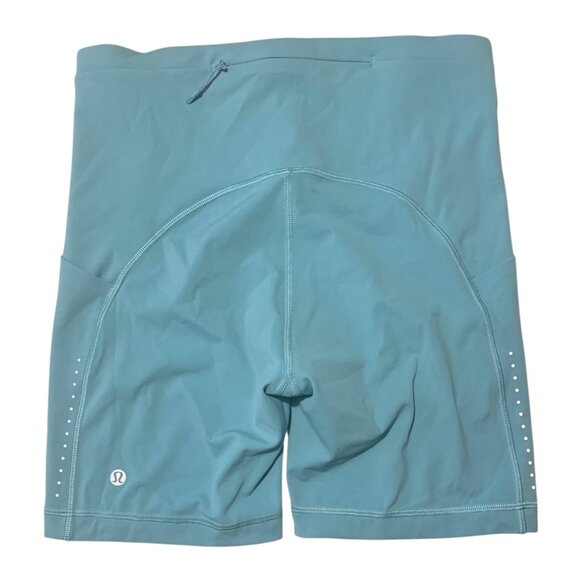 LULULEMON Utility Blue Wunder Under Train High-Rise Pocket 6" Spandex Shorts 6 - Picture 6 of 8